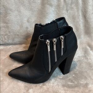 Michael Antonio Black Booties with Zippers